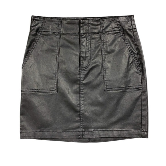 Kut from the Kloth Reese Faux Leather Mini Skirt Womens Size 4 Black - Picture 1 of 6